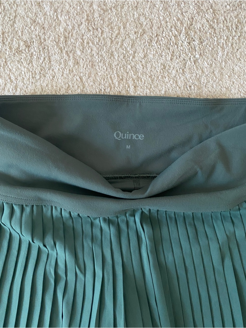 Quince Green Pleated Mini Skirt - Picture 2 of 3
